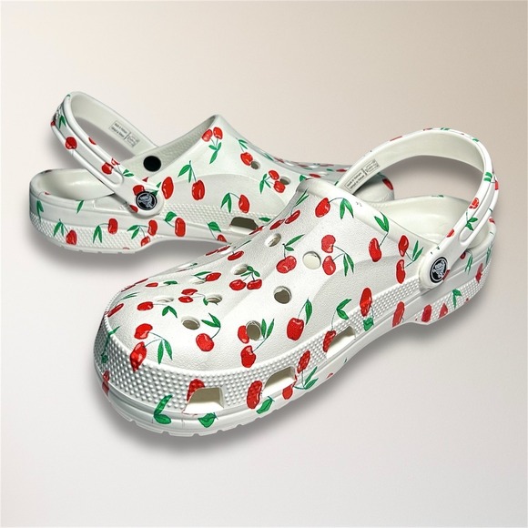 New‎ Crocs Baya White Cherry Print Clog Comfort Slip On Casual Mens 11 Travel main image 6